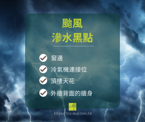 打風漏水滲水黑點 - 常見漏水滲水問題 【專業漏水滲水維修】