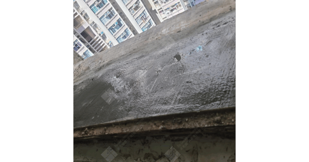 冷氣機窗台滲水漏水問題嚴重,用卓先液─納米滲透型石屎防漏及養護材料維修及重造防水層