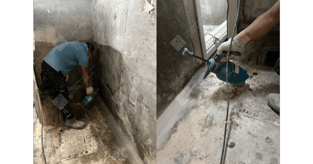 地下室升降機槽𨋢槽地下停車場出現漏水問題頻繁嚴重，使用卓先液─納米滲透型石屎防漏及養護材料維修及重造防水層徹底解決滲漏問題